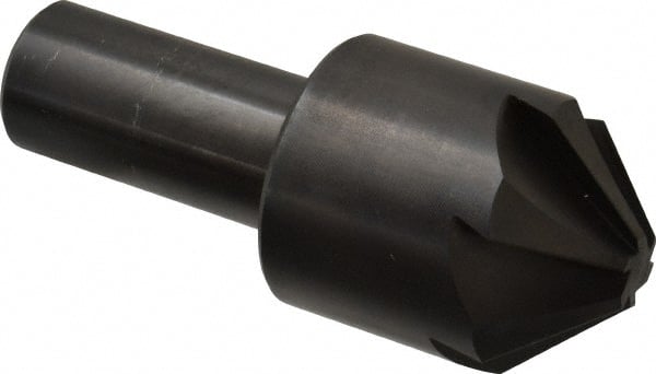 Hertel - 1-3/4" Head Diam, 1" Shank Diam, 6 Flute 90° High Speed Steel Countersink - Exact Industrial Supply