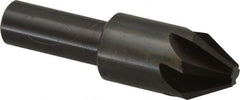 Hertel - 3/4" Head Diam, 1/2" Shank Diam, 6 Flute 60° High Speed Steel Countersink - Exact Industrial Supply