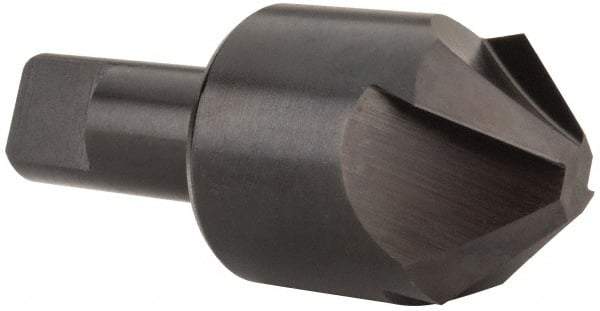 Hertel - 1-1/2" Head Diam, 3/4" Shank Diam, 4 Flute 90° High Speed Steel Countersink - 3-1/2" OAL, Straight Shank - Exact Industrial Supply