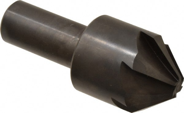 Hertel - 1-3/4" Head Diam, 1" Shank Diam, 6 Flute 82° High Speed Steel Countersink - Exact Industrial Supply