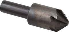 Hertel - 7/8" Head Diam, 1/2" Shank Diam, 6 Flute 90° High Speed Steel Countersink - 2-3/4" OAL, Straight Shank - Exact Industrial Supply