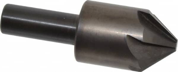 Hertel - 1" Head Diam, 1/2" Shank Diam, 6 Flute 82° High Speed Steel Countersink - Exact Industrial Supply