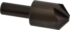 Hertel - 1" Head Diam, 1/2" Shank Diam, 6 Flute 100° High Speed Steel Countersink - 2-3/4" OAL, Straight Shank - Exact Industrial Supply