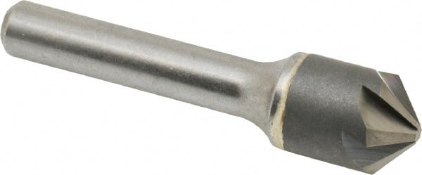 5/8″ Head Diam, 3/8″ Shank Diam, 6 Flute 100° Solid Carbide Countersink 2-3/8″ OAL, Straight Shank