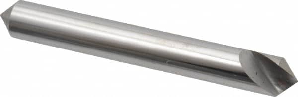 Hertel - 1/4" Head Diam, 1/4" Shank Diam, 1 Flute 90° Solid Carbide Countersink - Exact Industrial Supply
