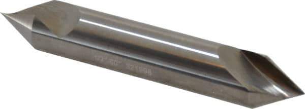 Hertel - 1/2" Head Diam, 1/2" Shank Diam, 1 Flute 60° Solid Carbide Countersink - 3" OAL, Straight Shank - Exact Industrial Supply