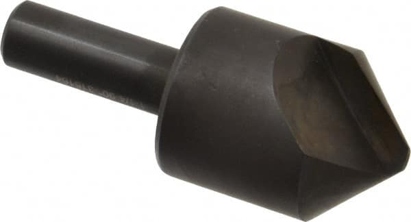 Hertel - 1-1/4" Head Diam, 1/2" Shank Diam, 1 Flute 90° High Speed Steel Countersink - Exact Industrial Supply