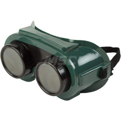 Safety Goggles: Dust, Green Polycarbonate Lenses Indirect Vent, Green Frame, Size Universal