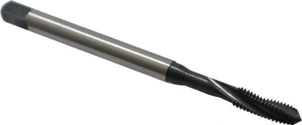 Emuge - #6-32 UNC, 3 Flute, 15° Helix, Modified Bottoming Chamfer, Nitride/Oxide Finish, Cobalt Spiral Flute STI Tap - Right Hand Flute, 2.756" OAL, 0.194" Shank Diam, 0.512" Thread Length, 3BX Class of Fit, Series Rekord D-Ti - Exact Industrial Supply
