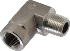 Ham-Let - 1/2" Grade 316 Stainless Steel Pipe 90° Street Elbow - FNPT x MNPT End Connections, 4,600 psi - Exact Industrial Supply