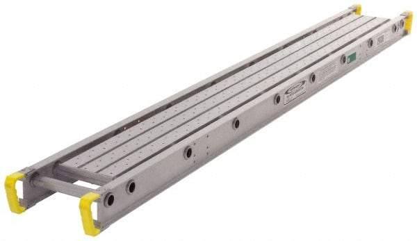 Werner - 16' Long x 12" Wide Aluminum Stage - 250 Lb Load Limit, 4" Deep, 1-3/8" Flange Side Rail - Exact Industrial Supply