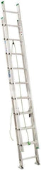 Werner - 16' High, Type II Rating, Aluminum Extension Ladder - 225 Lb Capacity, 13' Working Length - Exact Industrial Supply