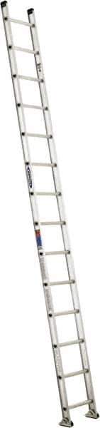 Werner - 14' High, Type IA Rating, Aluminum Extension Ladder - 300 Lb Capacity - Exact Industrial Supply