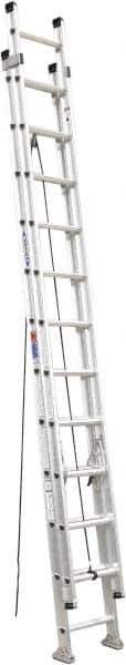 Werner - 24' High, Type IA Rating, Aluminum Extension Ladder - 300 Lb Capacity, 21' Working Length - Exact Industrial Supply