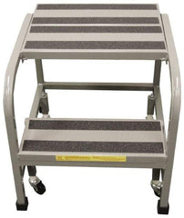 PW Platforms - 2 Step Stand - Office Mobile Stand, 300 Lb Capacity, 20" Platform Height, 20" Base Width x 22" Base Depth - Exact Industrial Supply