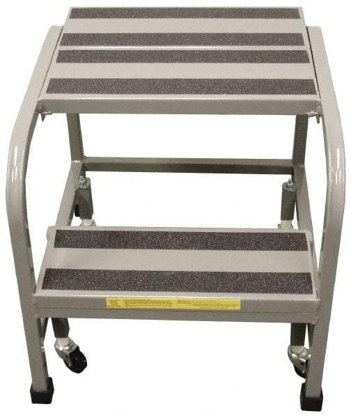 PW Platforms - 2 Step Stand - Office Mobile Stand, 300 Lb Capacity, 20" Platform Height, 26" Base Width x 22" Base Depth - Exact Industrial Supply