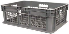 Akro-Mils - 1.78 Cu Ft, 45 Lb Load Capacity Gray Polyethylene Tote Container - Stacking, 23.3" Long x 15.8" Wide x 8.3" High - Exact Industrial Supply
