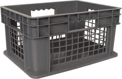 Akro-Mils - 0.89 Cu Ft, 83 Lb Load Capacity Gray Polyethylene Tote Container - Stacking, 15.8" Long x 11.8" Wide x 8.3" High - Exact Industrial Supply