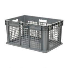 Akro-Mils - 2.67 Cu Ft, 125 Lb Load Capacity Gray Polyethylene Tote Container - Stacking, 23.3" Long x 15.8" Wide x 12.3" High - Exact Industrial Supply