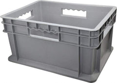 Akro-Mils - 0.89 Cu Ft, 83 Lb Load Capacity Gray Polyethylene Tote Container - Stacking, 15.8" Long x 11.8" Wide x 8.3" High - Exact Industrial Supply