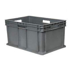 Akro-Mils - 2.67 Cu Ft, 125 Lb Load Capacity Gray Polyethylene Tote Container - Stacking, 23.3" Long x 15.8" Wide x 12.3" High - Exact Industrial Supply