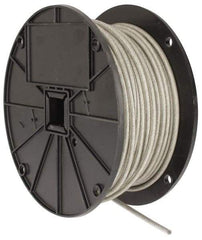 Value Collection - 3/16" x 3/32" Diam, Aircraft Cable - 920 Lb Breaking Strength, 7 x 7 Strand Core, Vinyl Coating - Exact Industrial Supply