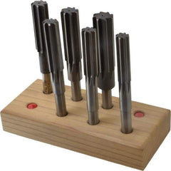 Made in USA - 5/8" to 1", Chucking Reamer Set - Straight Flute, Right Hand Cut, 6 Pieces - Exact Industrial Supply