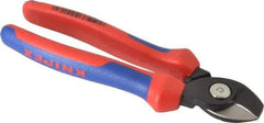 Knipex - 6-1/2" OAL, 12 AWG Capacity, Cable Cutter - 5/8" Jaw Length x 1" Jaw Width, Oval Head, Ergo Dual Component Handle - Exact Industrial Supply