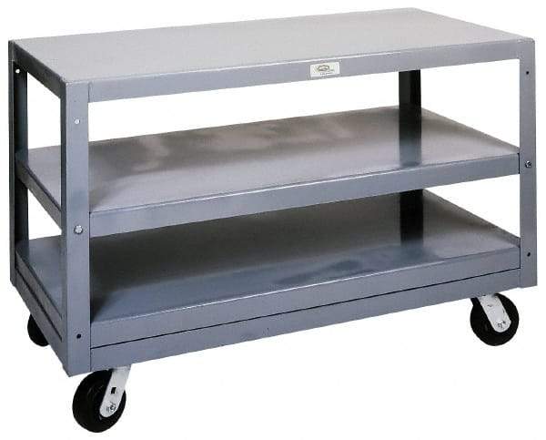 Made in USA - 2,000 Lb Capacity, 24" Wide x 36" Long x 32" High Transport Cart - 1 Shelf, Steel - Exact Industrial Supply