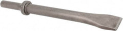 Made in USA - 3/4" Head Width, 6-1/2" OAL, 5/8" Shank Diam, Flat Chisel - Round Drive, Round Shank, Alloy Steel - Exact Industrial Supply