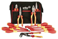 Wiha - 13 Piece Insulated Hand Tool Set - Comes in Canvas Bag - Exact Industrial Supply