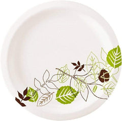 Dixie - Pathways Soak-Proof Shield Mediumweight Paper Plates, 6 7/8" - Green, Burgundy - Exact Industrial Supply