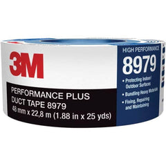 3M - 54.8m x 72mm x 12.1 mil Black Polyethylene Cloth Duct Tape - Exact Industrial Supply