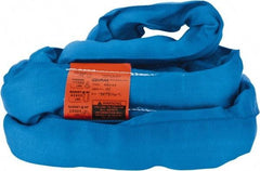 Lift-All - 10' Long x 2-5/8" Wide, Polyester Web Sling - 17,000 Lb Choker Capacity, 1-3/4" Diam Chain, Blue - Exact Industrial Supply