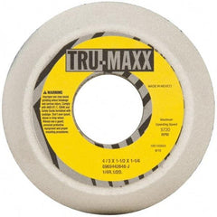Tru-Maxx - 4" Diam, 1-1/4" Hole Size, 1-1/2" Overall Thickness, 46 Grit, Type 11 Tool & Cutter Grinding Wheel - Coarse Grade, Aluminum Oxide, J Hardness, 5,730 RPM - Exact Industrial Supply