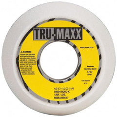 Tru-Maxx - 4" Diam, 1-1/4" Hole Size, 1-1/2" Overall Thickness, 60 Grit, Type 11 Tool & Cutter Grinding Wheel - Medium Grade, Aluminum Oxide, K Hardness, 5,730 RPM - Exact Industrial Supply