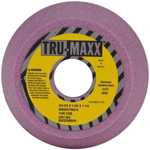 Tru-Maxx - 5" Diam, 1-1/4" Hole Size, 1-3/4" Overall Thickness, 60 Grit, Type 11 Tool & Cutter Grinding Wheel - Medium Grade, Aluminum Oxide, K Hardness, 4,585 RPM - Exact Industrial Supply