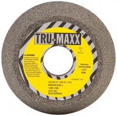Tru-Maxx - 5" Diam, 1-1/4" Hole Size, 1-3/4" Overall Thickness, 46 Grit, Type 11 Tool & Cutter Grinding Wheel - Coarse Grade, Aluminum Oxide, J Hardness, 4,585 RPM - Exact Industrial Supply