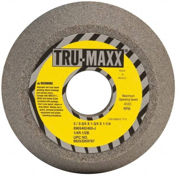 Tru-Maxx - 5" Diam, 1-1/4" Hole Size, 1-3/4" Overall Thickness, 60 Grit, Type 11 Tool & Cutter Grinding Wheel - Medium Grade, Aluminum Oxide, J Hardness, 4,585 RPM - Exact Industrial Supply