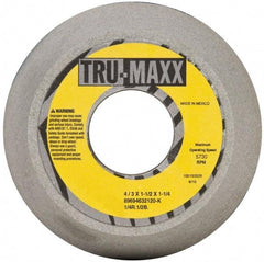 Tru-Maxx - 4" Diam, 1-1/4" Hole Size, 1-1/2" Overall Thickness, 120 Grit, Type 11 Tool & Cutter Grinding Wheel - Fine Grade, Aluminum Oxide, K Hardness, 5,730 RPM - Exact Industrial Supply