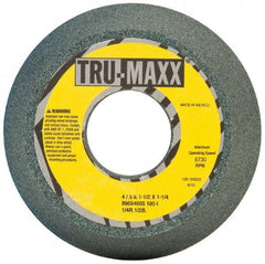 Tru-Maxx - 4" Diam, 1-1/4" Hole Size, 1-1/2" Overall Thickness, 100 Grit, Type 11 Tool & Cutter Grinding Wheel - Fine Grade, Silicon Carbide, I Hardness, 5,730 RPM - Exact Industrial Supply