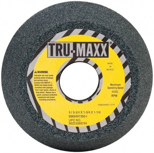Tru-Maxx - 5" Diam, 1-1/4" Hole Size, 1-3/4" Overall Thickness, 60 Grit, Type 11 Tool & Cutter Grinding Wheel - Medium Grade, Aluminum Oxide, I Hardness, 4,585 RPM - Exact Industrial Supply