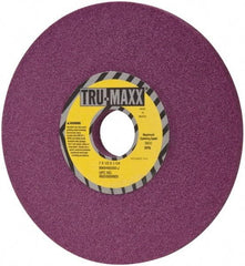 Tru-Maxx - 7" Diam x 1-1/4" Hole x 1/2" Thick, J Hardness, 60 Grit Surface Grinding Wheel - Aluminum Oxide, Type 1, Medium Grade, 3,600 Max RPM, No Recess - Exact Industrial Supply