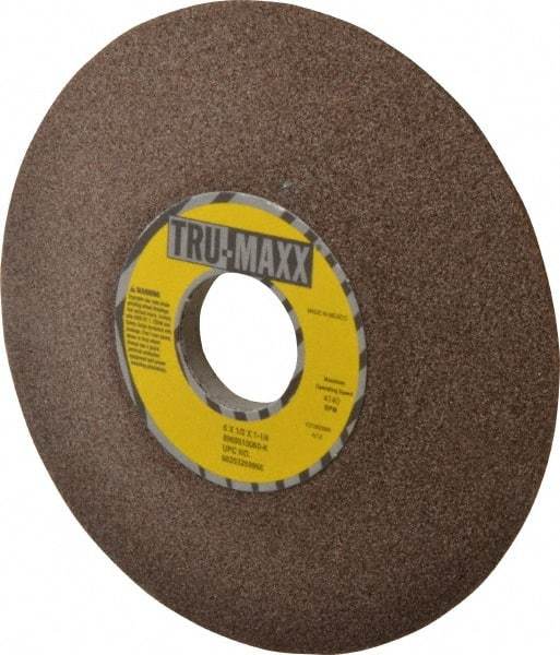 Tru-Maxx - 6" Diam, 1-1/4" Hole Size, 1/2" Overall Thickness, 60 Grit, Type 12 Tool & Cutter Grinding Wheel - Medium Grade, Aluminum Oxide, K Hardness, 4,140 RPM - Exact Industrial Supply