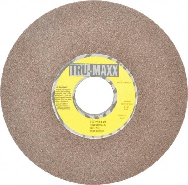 Tru-Maxx - 6" Diam, 1-1/4" Hole Size, 1/2" Overall Thickness, 80 Grit, Type 12 Tool & Cutter Grinding Wheel - Medium Grade, Aluminum Oxide, K Hardness, 4,140 RPM - Exact Industrial Supply