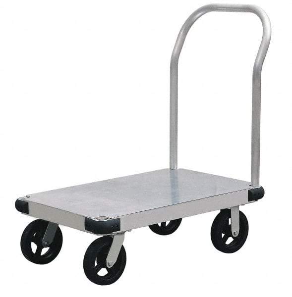 Value Collection - 2,000 Lb Capacity Aluminum Platform Truck - Aluminum Deck, 24" OAW - Exact Industrial Supply