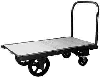 Fairbanks - 2,800 Lb Capacity Steel Platform Truck - Hardwood Deck, 36" OAW - Exact Industrial Supply