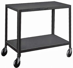 Made in USA - 500 Lb Capacity, 18" Wide x 36" Long x 34-1/2" High Service Cart - 3 Shelf, Steel, Swivel Casters - Exact Industrial Supply