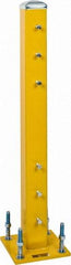Steel King - Double 42 Inch High Center Steel Guard Rail Mount Post - Yellow, 10 Inch Mounted Length x 10 Inch Mounted Width For Use with Steel King Railing - Exact Industrial Supply