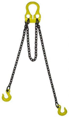 Lift-All - 10' Long, 7,400 Lb Basket Capacity, 6,100 Lb Vertical Capacity, Alloy Steel Web Sling - Adjust-A-Link Chain Sling, 9/32" Diam Chain - Exact Industrial Supply